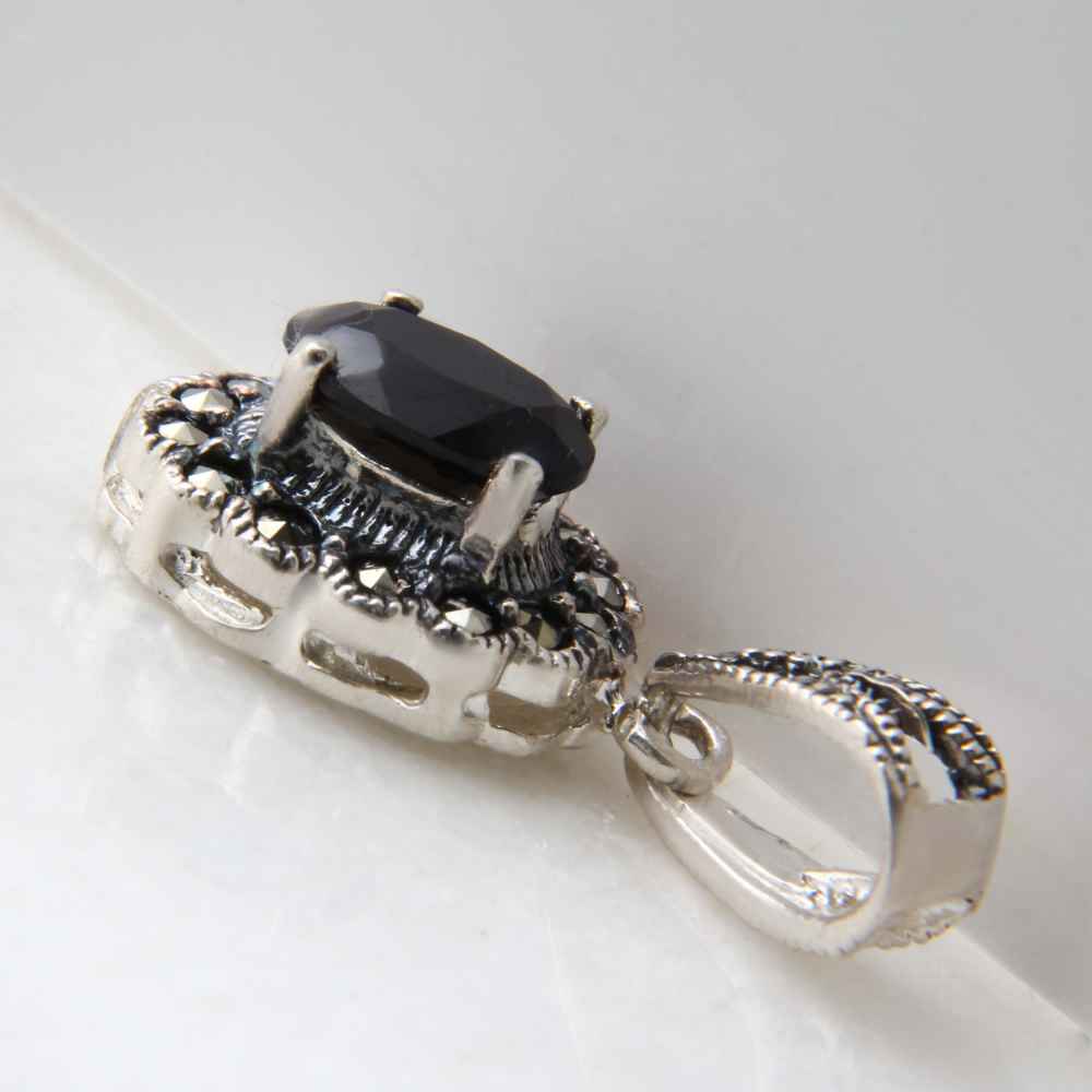 波斯银吊坠 经典款 玛瑙宝石 Laya