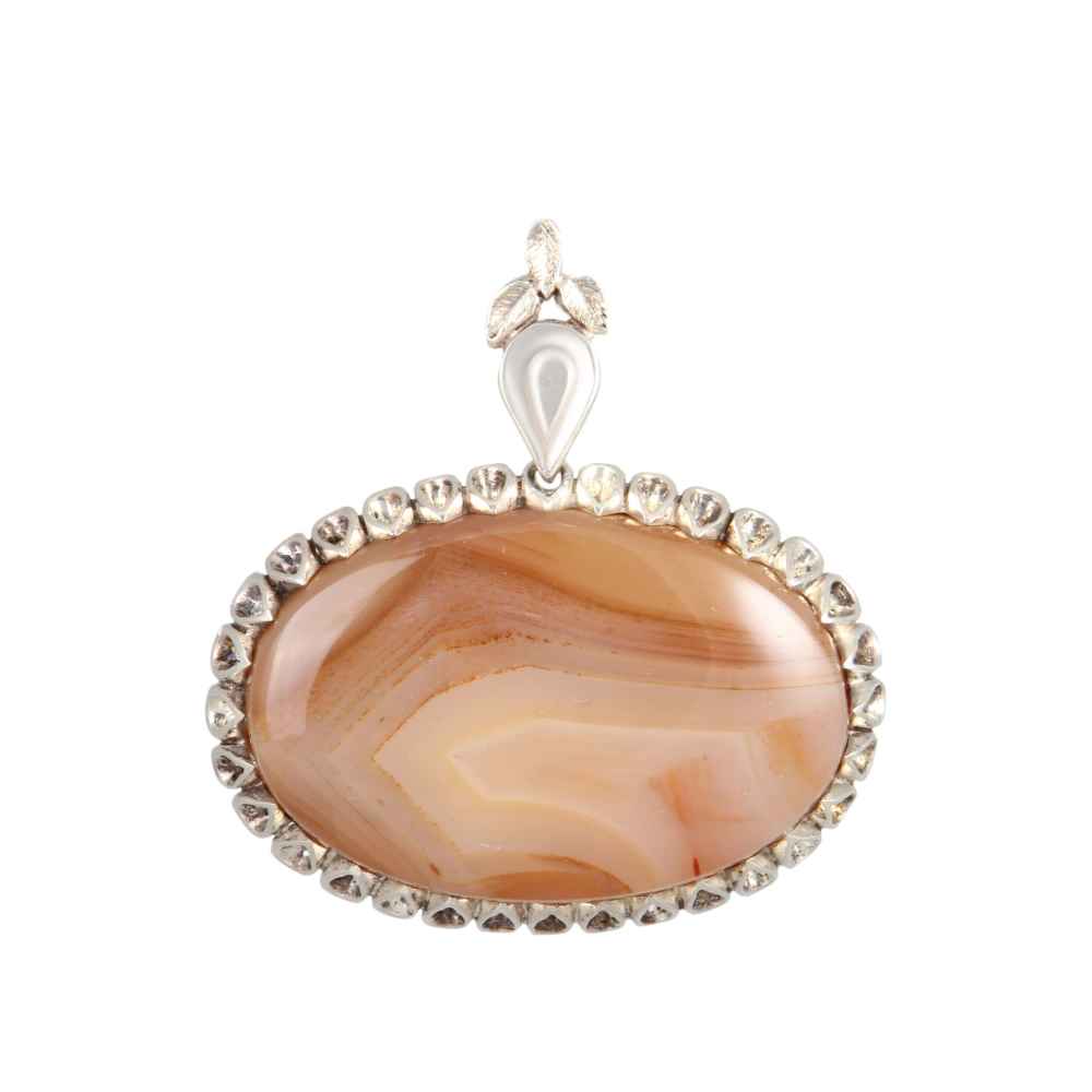 Main image of 波斯银吊坠 经典款 玛瑙宝石 Rasta