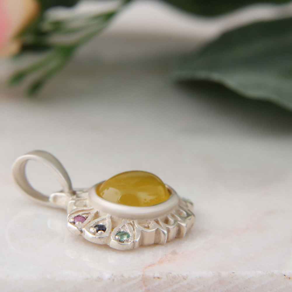 波斯银吊坠 经典款 玛瑙宝石 Sea