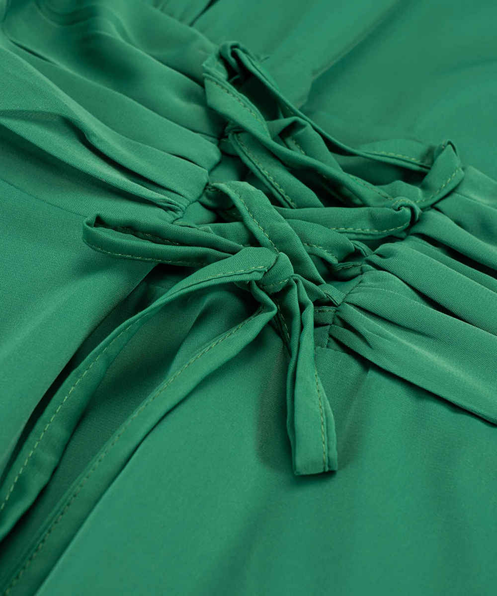 女士时尚长袖绿色连衣裙 款式 Taranom