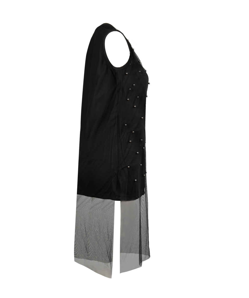 女士时尚无袖连衣裙 珍珠装饰 黑色户外款