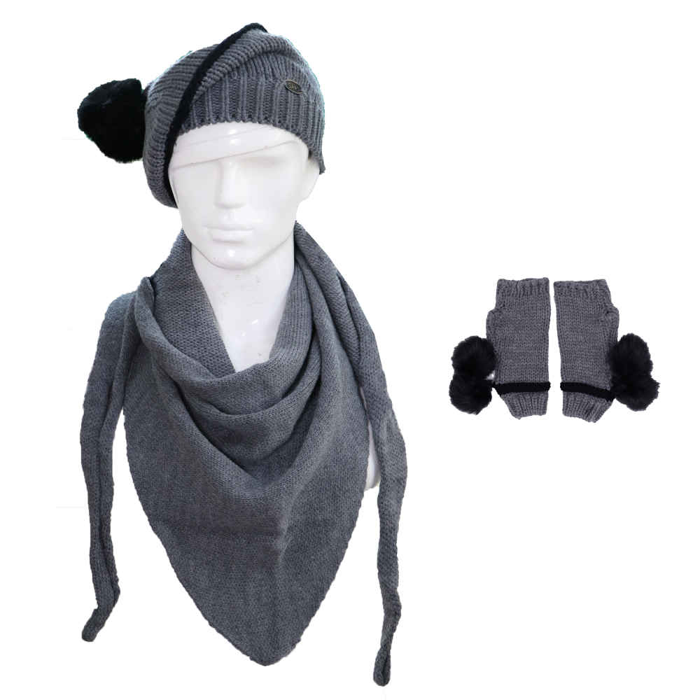 女士针织帽与围巾套装 Ara 款