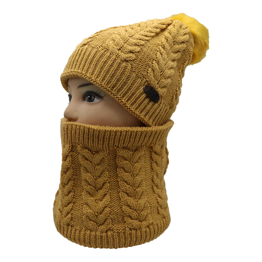 女士针织帽与围巾套装 Elika 款