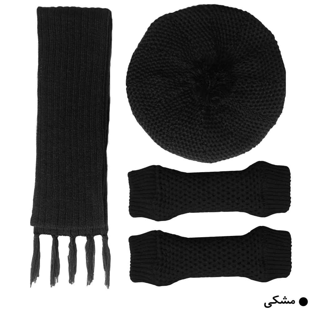 女士针织帽与围巾套装 Rose 款