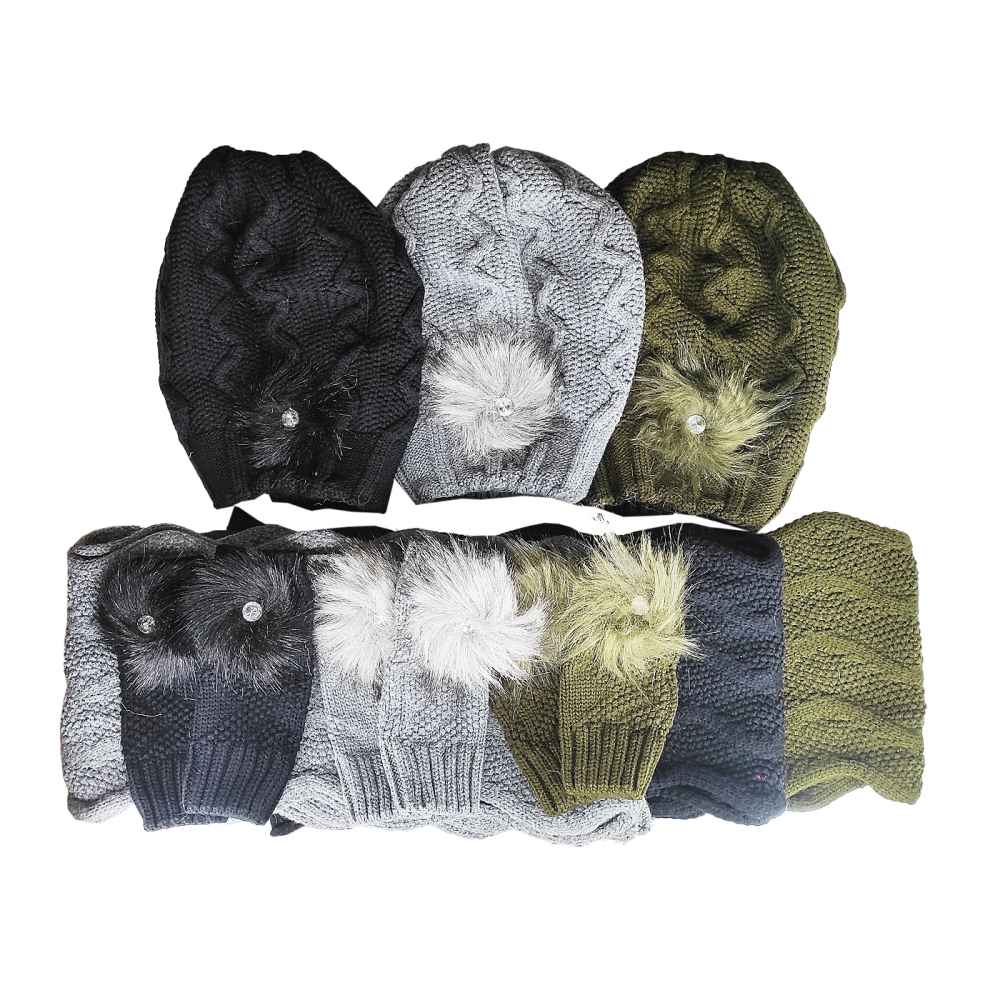 女士针织帽与围巾套装 – Sam 款