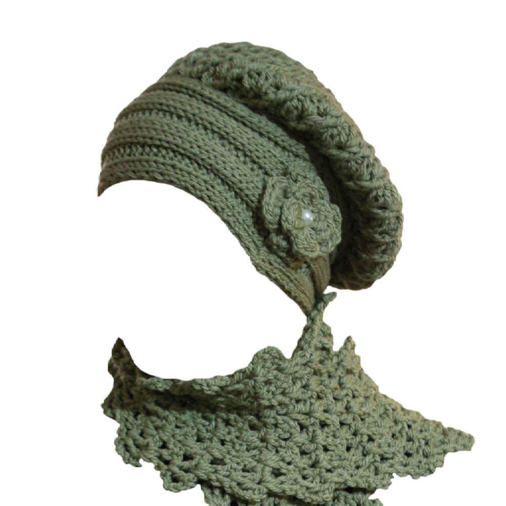 女士针织帽与围巾套装 – Samin 款