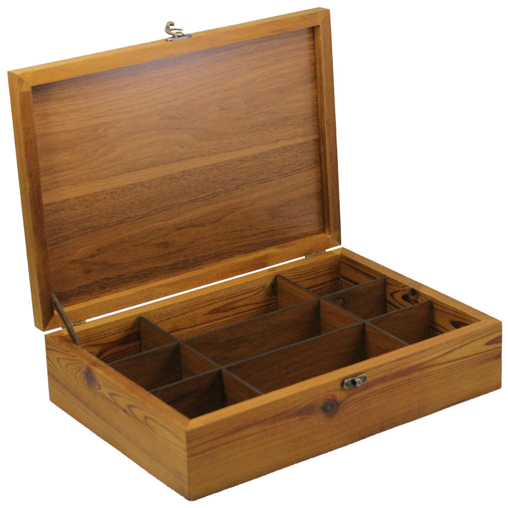 舞蹈图案木质茶叶收纳盒 – 带分隔格