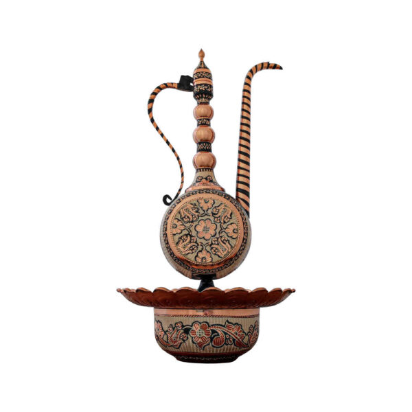 装饰波斯铜阿夫塔贝壶与洗脸盆套装