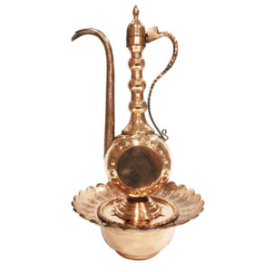 装饰波斯铜阿夫塔贝壶带洗脸盆 – Gol 款