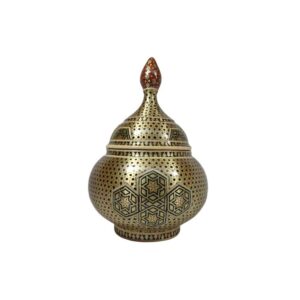 手工波斯铜制糖碗 – 镶嵌工艺（Khatam）Ghandoon 款