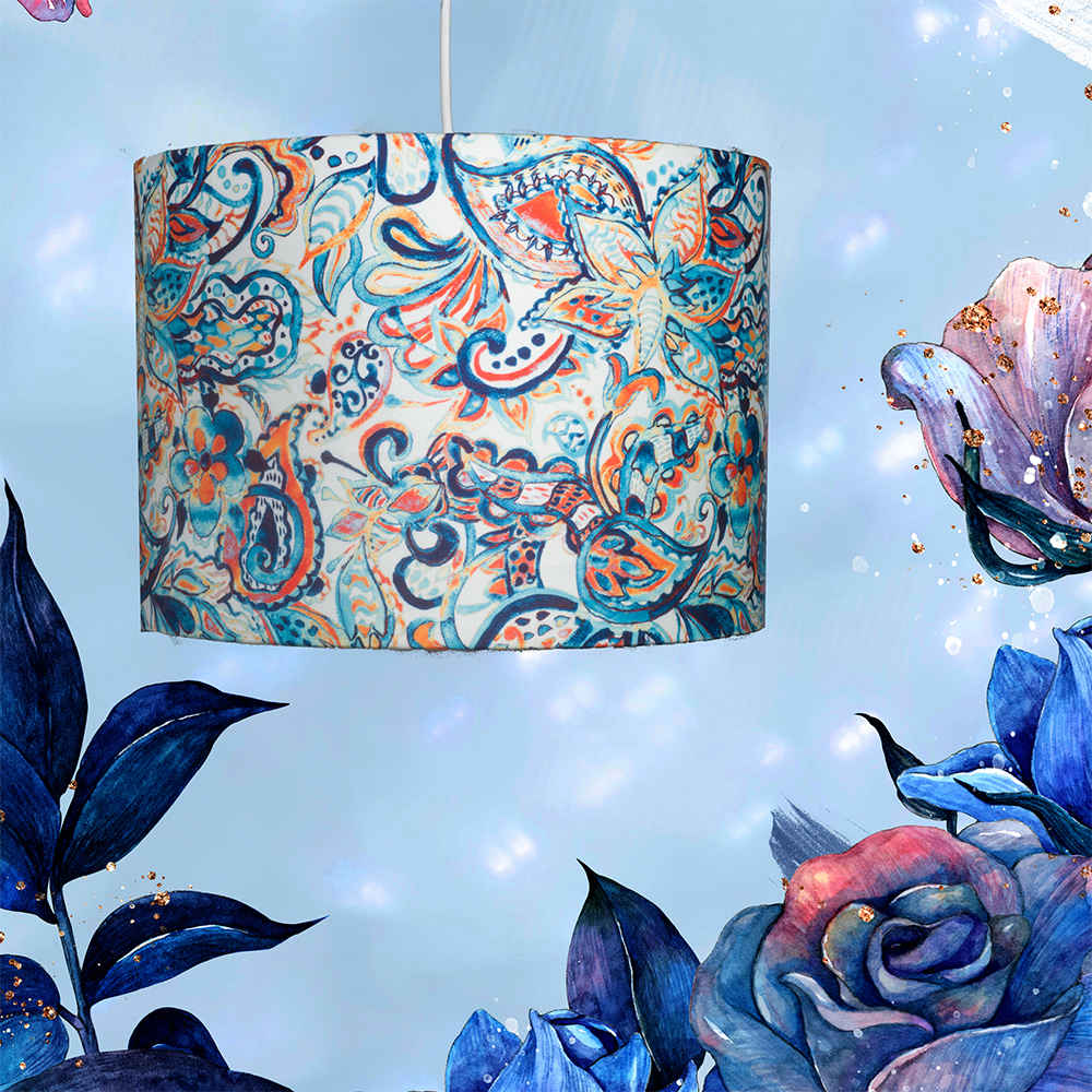 布艺吊灯吸顶灯,天鹅绒鼓形灯罩 Firoozeh