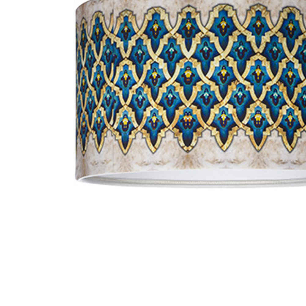 布艺吊灯，天鹅绒鼓形灯罩 Sarvin