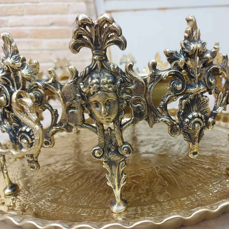 波斯 Manghal Esfand 与 Bakhoor 烟熏炉 – 雕刻黄铜角度款