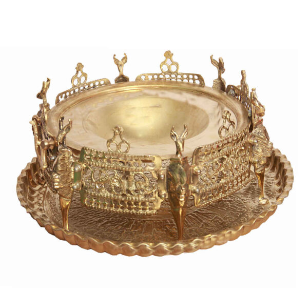 波斯 Manghal Esfand 与 Bakhoor 烟熏炉 – 雕刻黄铜鹿款