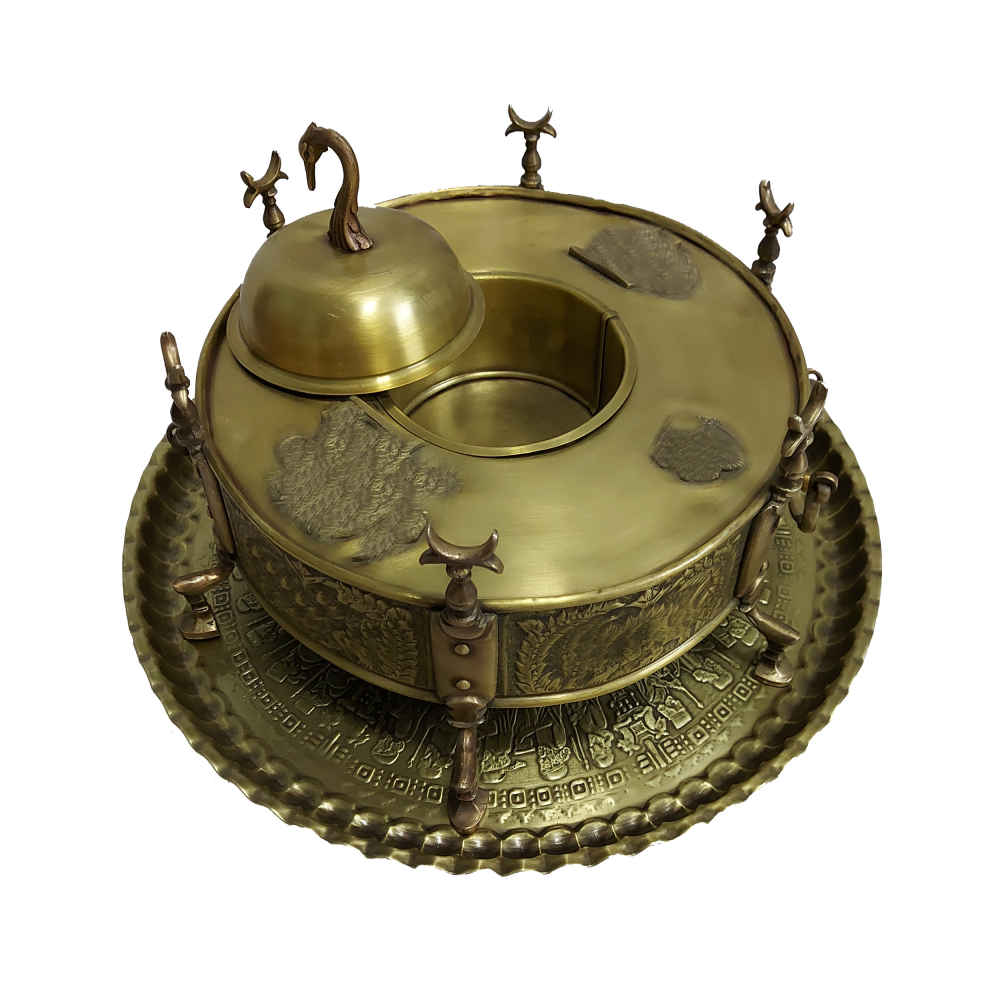 波斯 Manghal Esfand 与 Bakhoor 烟熏炉 – 雕刻黄铜