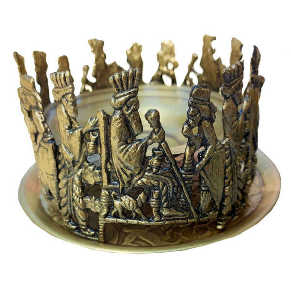 波斯 Manghal Esfand 与 Bakhoor 烟熏炉 – 雕刻黄铜 Hakhamanesh