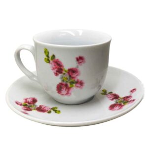 波斯茶杯套装（含茶托）– Blossom 瓷器设计（12件套）