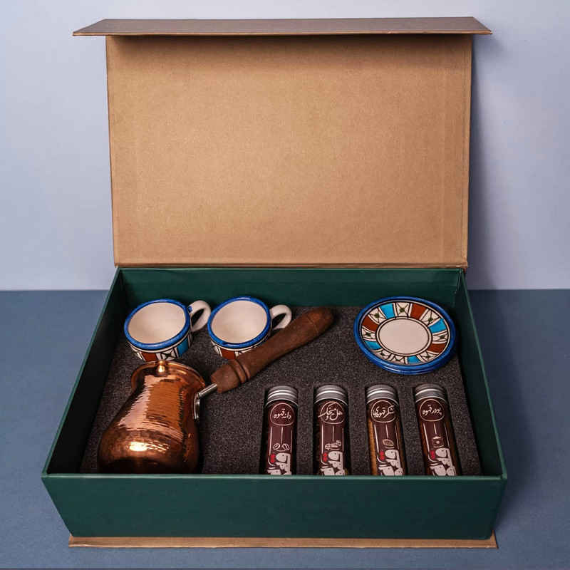 波斯浓缩咖啡杯与咖啡壶 – 铜制 Demitasse 款式 Fakhr-Ara