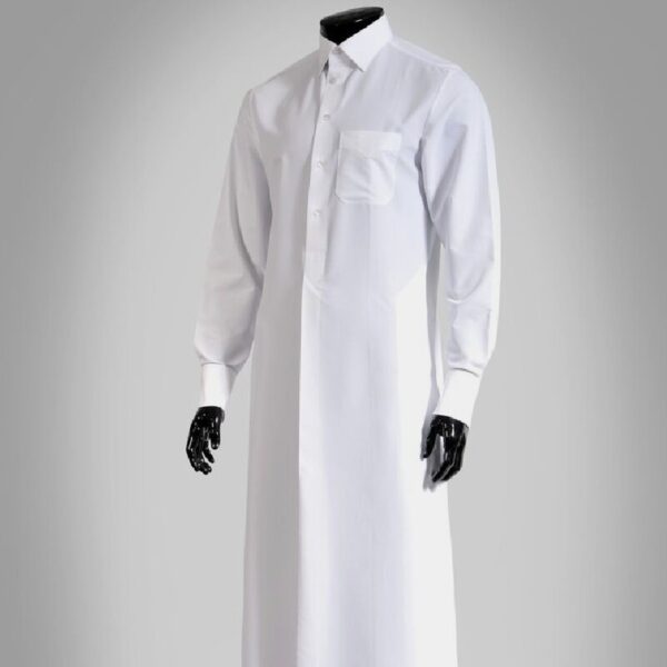 男士白色 Thawb – 传统阿拉伯长袍