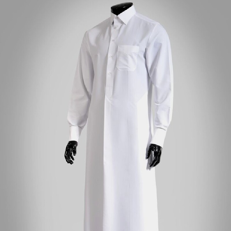 男士白色 Thawb – 传统阿拉伯长袍