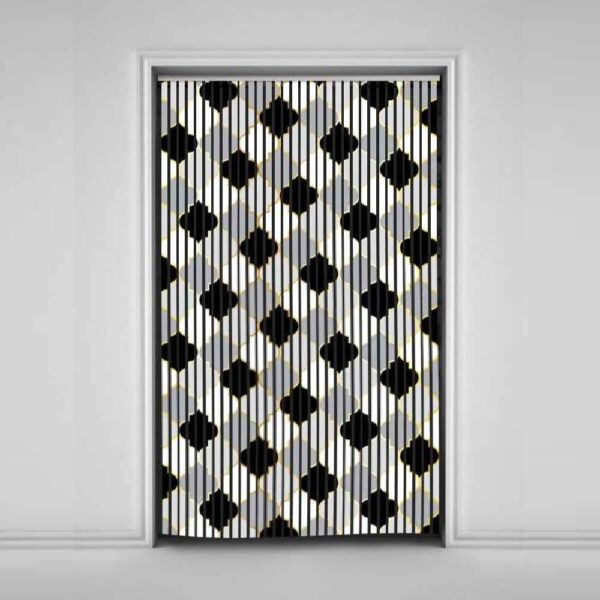 天鹅绒垂直百叶窗帘 – 抽象 棋盘格图案