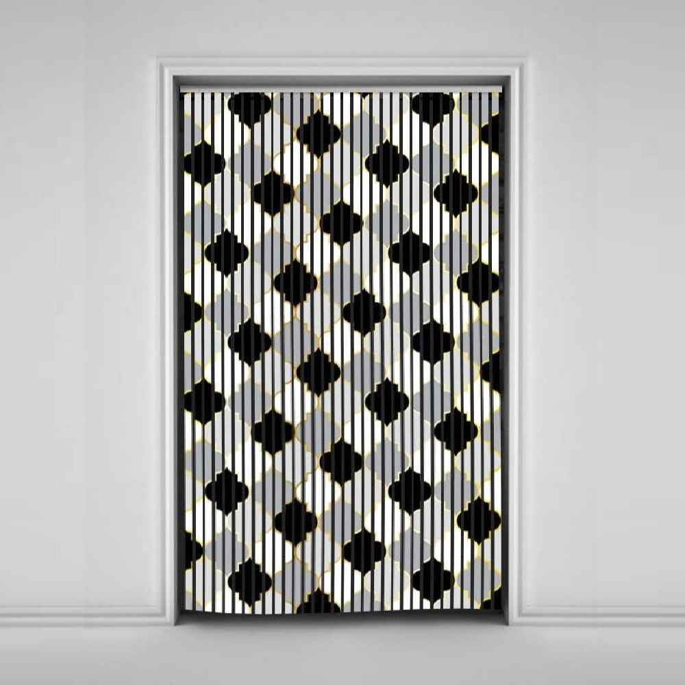 天鹅绒垂直百叶窗帘 – 抽象 棋盘格图案