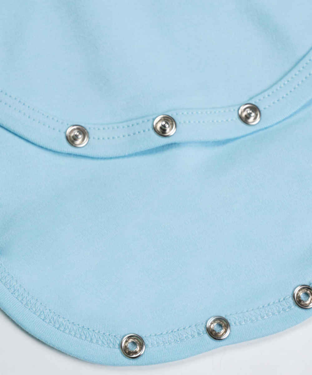 蓝色翻肩婴儿连体衣 熊猫款