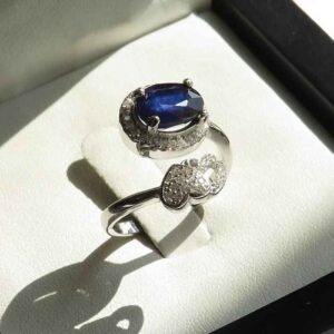 女款蓝宝石银戒指 订婚 Bliss系列 Kabood