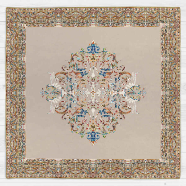 天鹅绒桌布 波斯优雅风格设计 奶油色