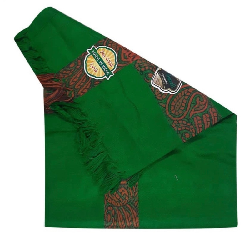 绿色克什米尔男士披肩 – 巴基斯坦风格,香菜图案