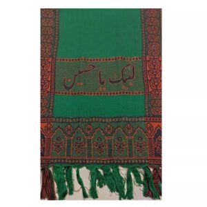 男士伊斯兰绿色喀什米尔披肩 – Labbaik ya Hussain