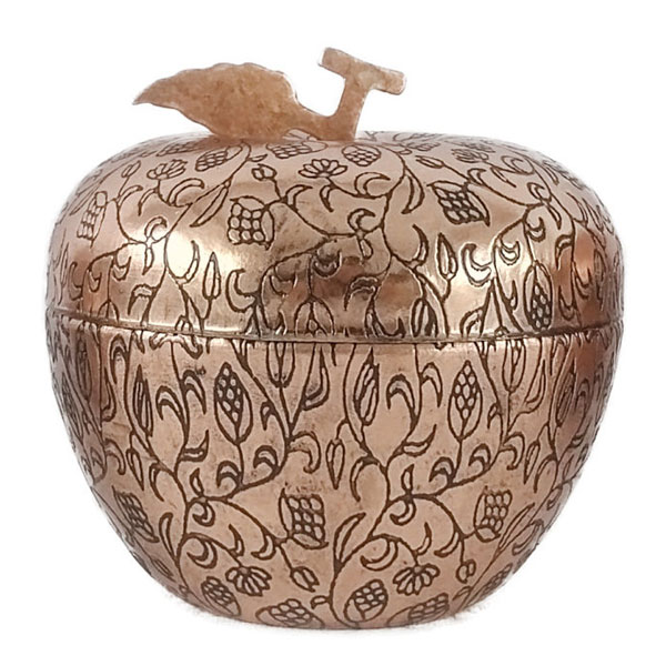 Main image of 手工波斯雕刻铜制糖碗 – 苹果款