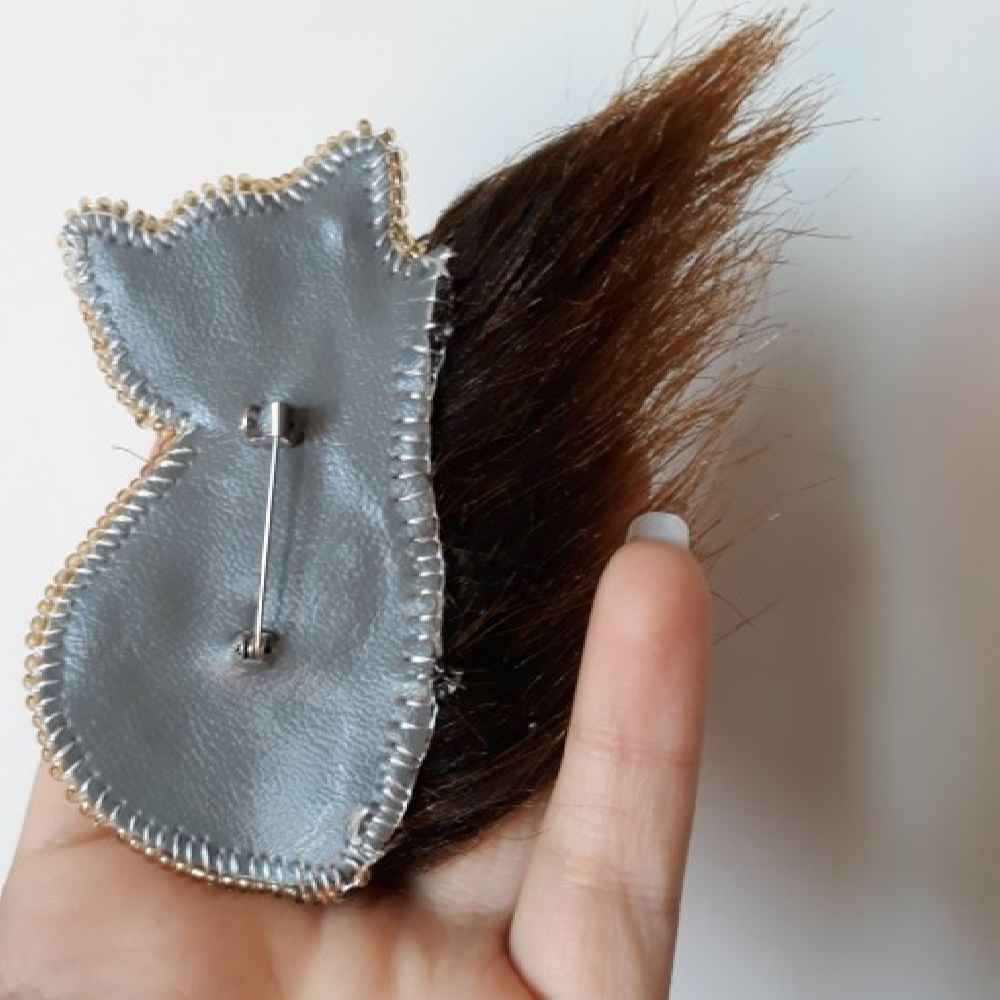 手工女士串珠胸针别针 – 狐狸款