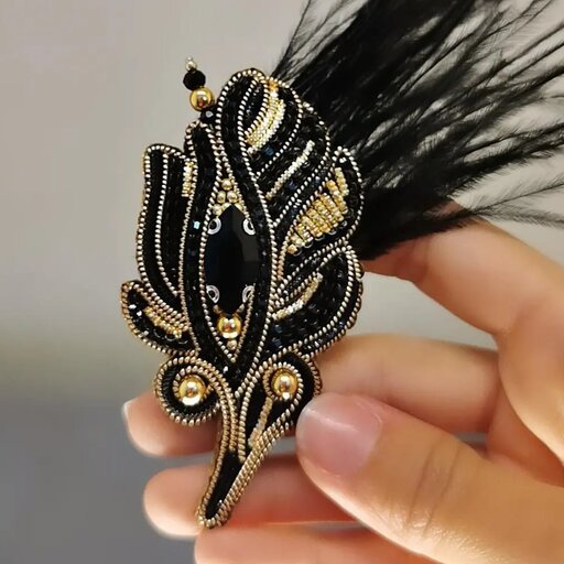 手工女士串珠胸针别针 – Soraya款