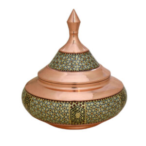 手工波斯铜制糖碗 – 镶嵌工艺（Khatam）Safinei 款