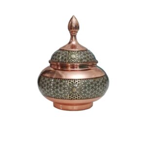 手工波斯铜制糖碗 – 镶嵌工艺（Khatam）Tanaz 款