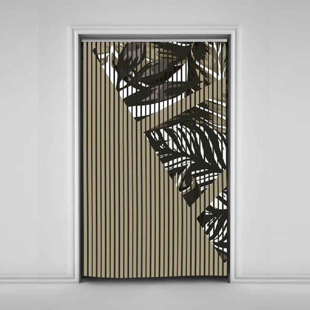 Main image of 天鹅绒垂直百叶窗帘 – 抽象 叶片图案