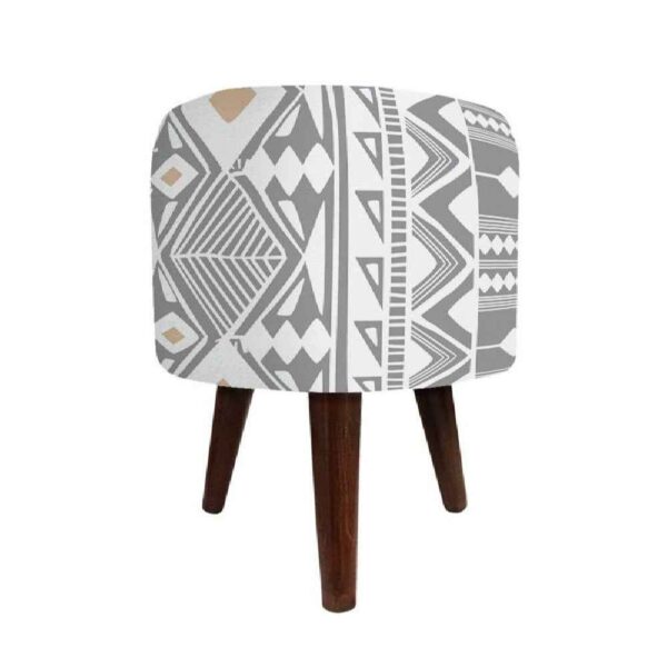 奢华天鹅绒脚凳 圆形 白色 Barsam