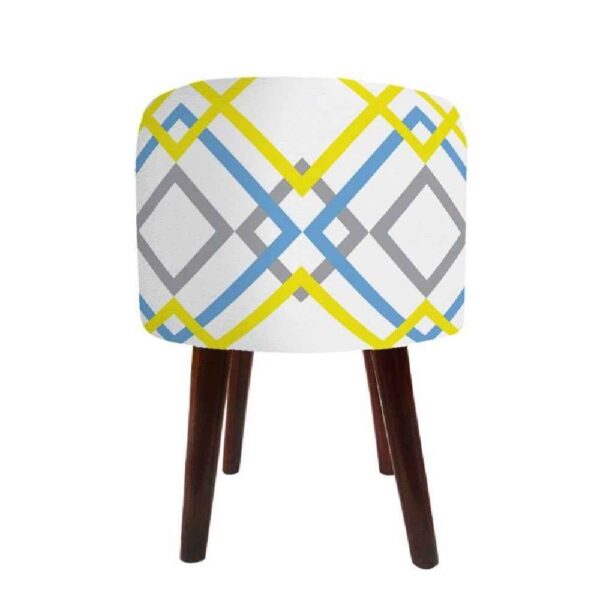 奢华天鹅绒脚凳 木质脚架 圆形 Haleh