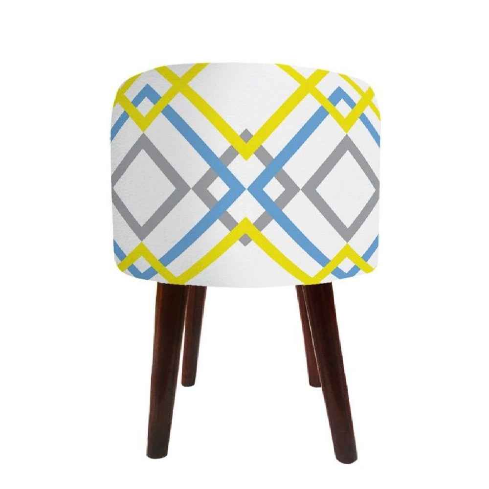 Main image of 奢华天鹅绒脚凳 木质脚架 圆形 Haleh