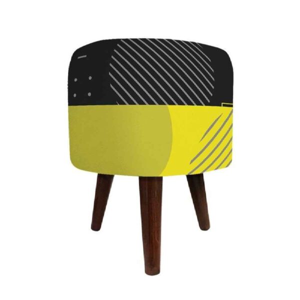 奢华天鹅绒脚凳 木质脚架 圆形 Rahil