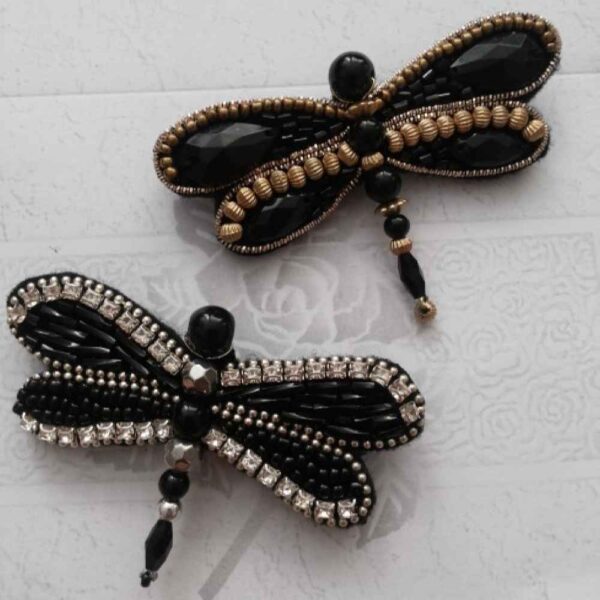 手工女士串珠胸针别针 – 两件套