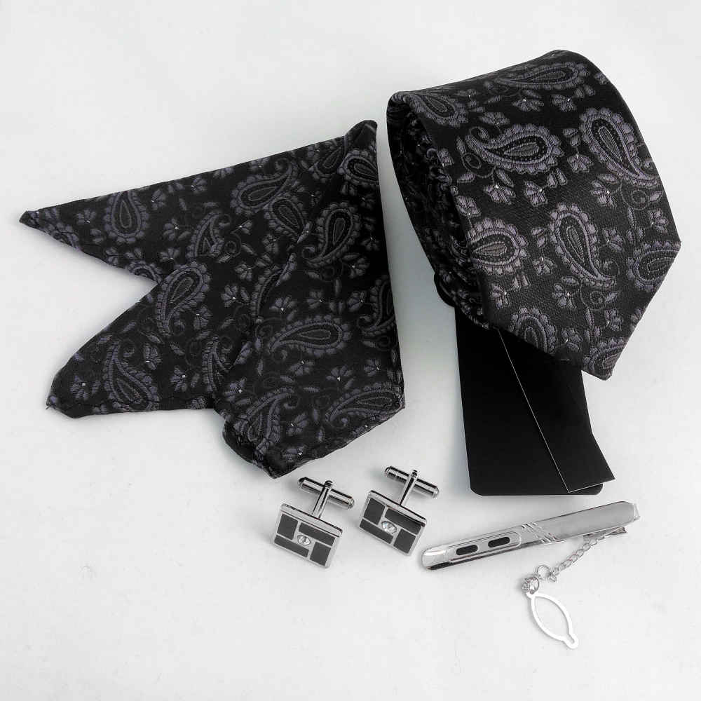 男士领带、手帕及袖扣套装 – 奢华传统款