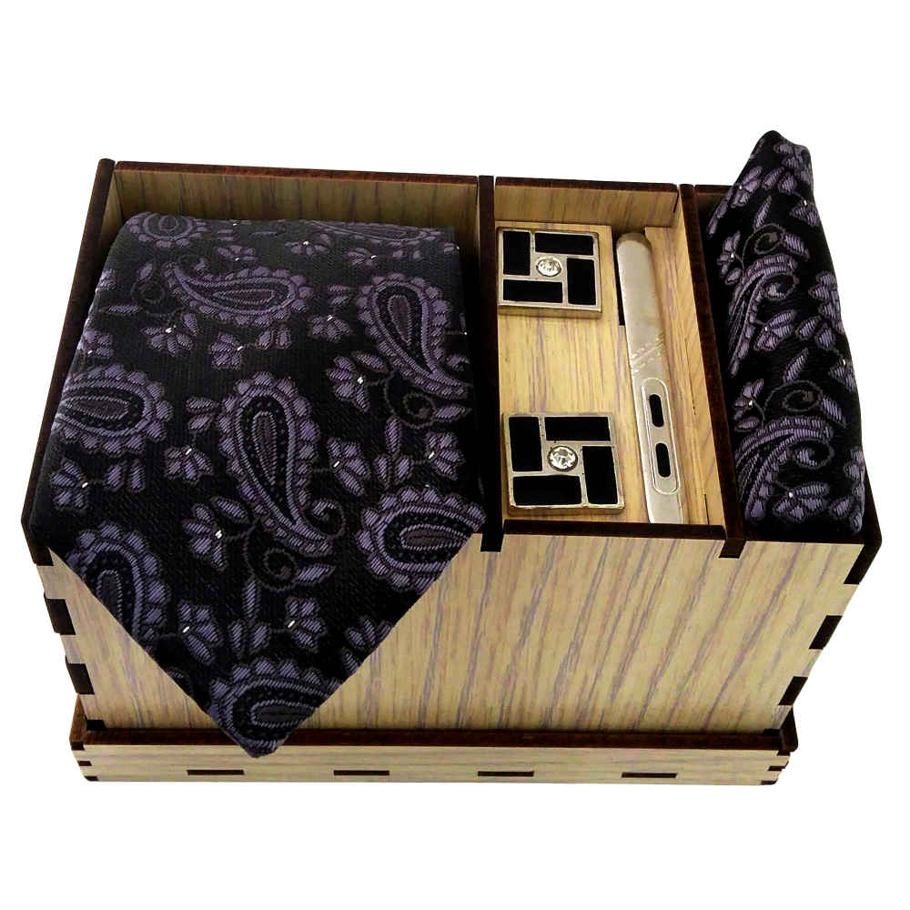 Main image of 男士领带、手帕及袖扣套装 – 奢华传统款