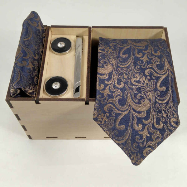 男士领带、手帕及袖扣套装 – 奢华款 Kian