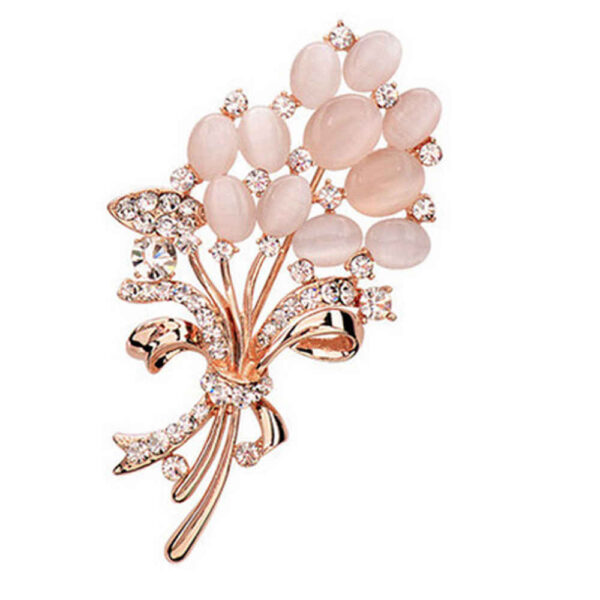 花卉胸针别针 – 钢制花束风格