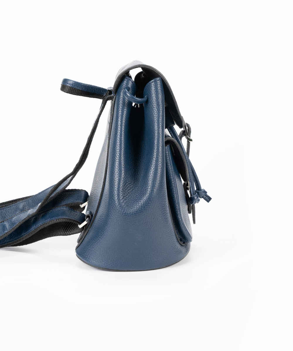 蓝色皮革女士背包 – Gelareh 款