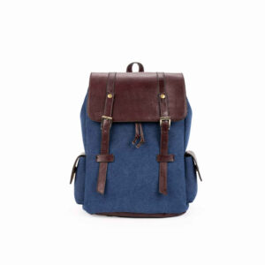 蓝色帆布女士背包 – Leila 款