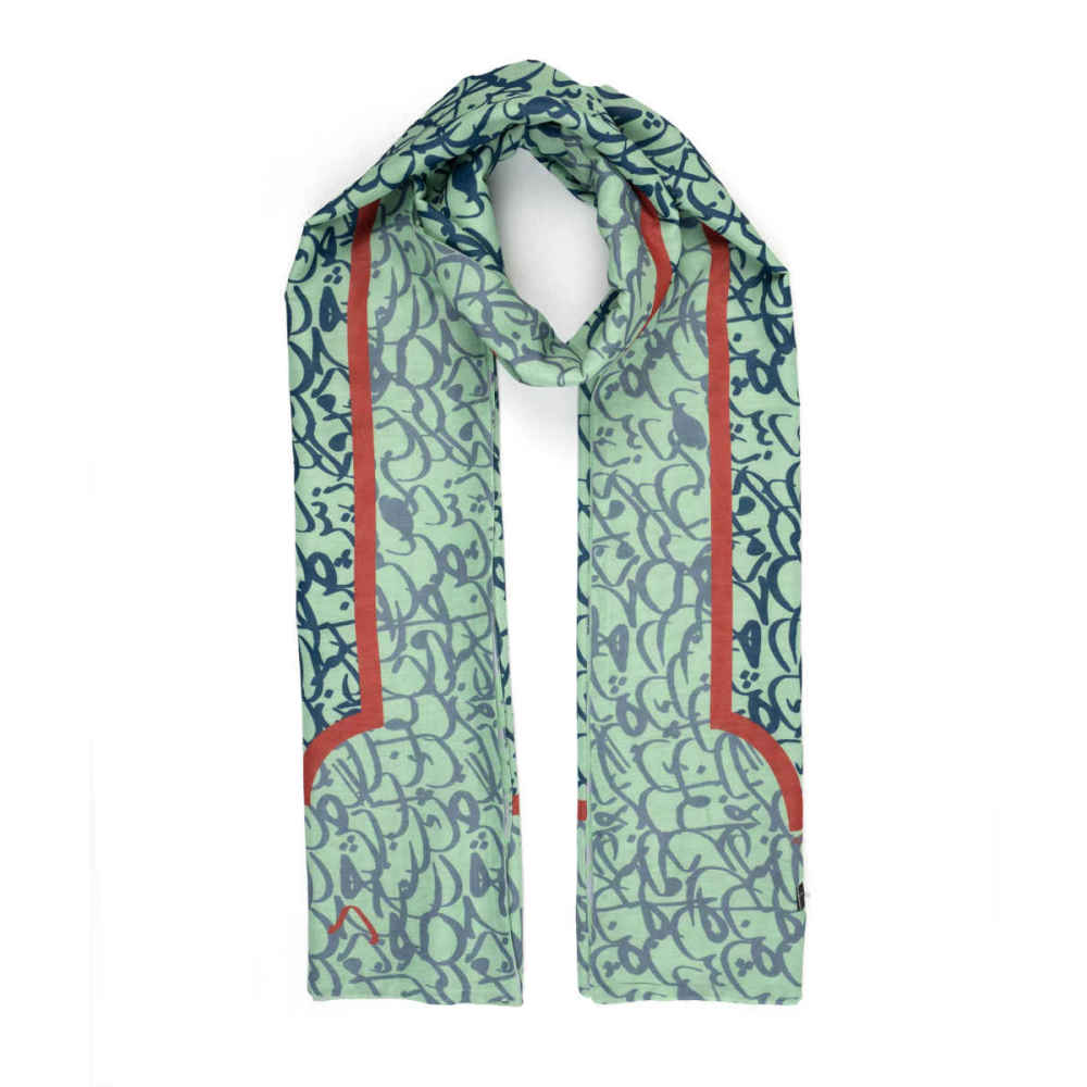 Main image of 波斯印花女性披肩 – 双面书法款