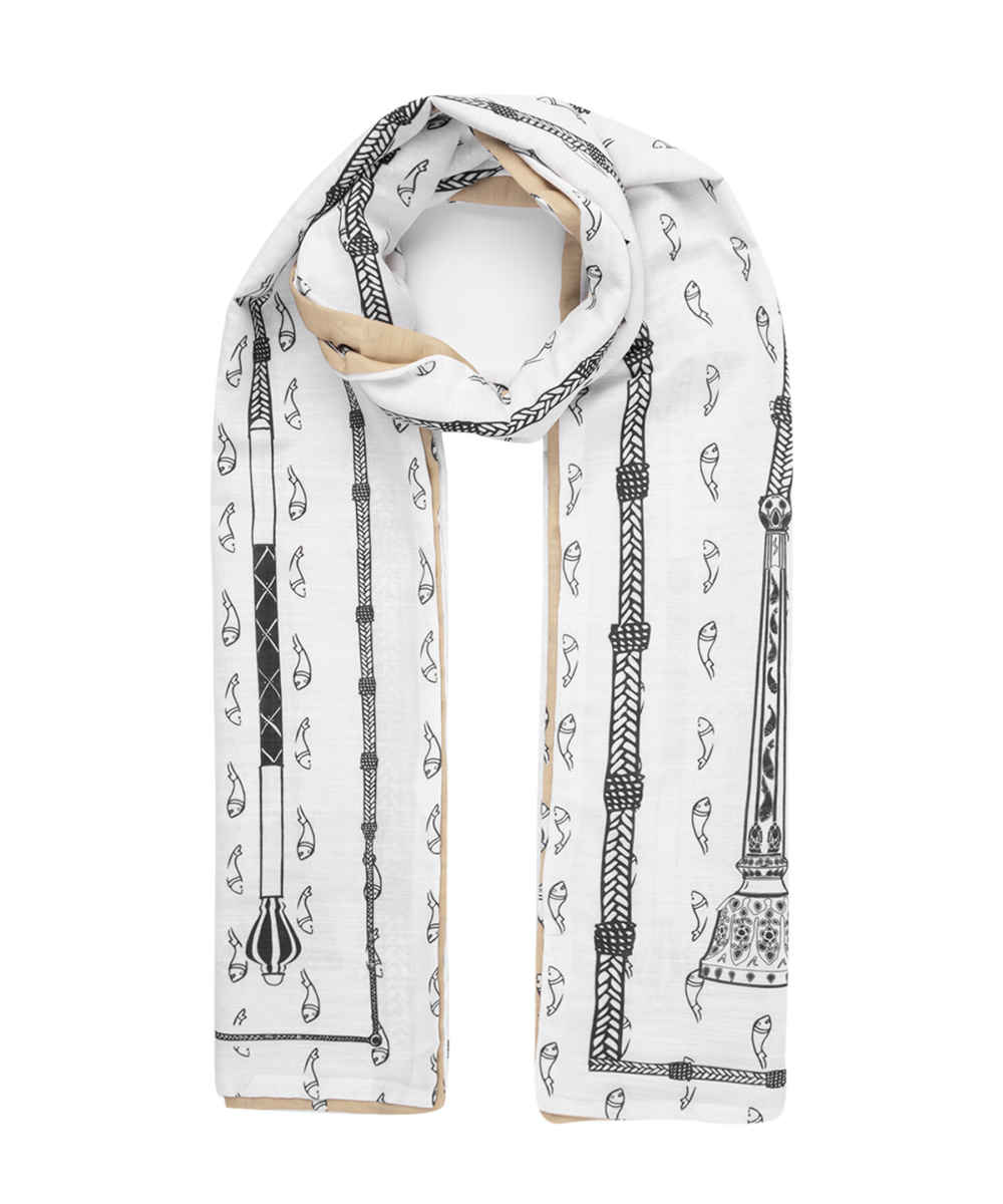 女性传统双面棉质披肩 – Fish 款